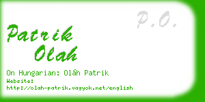patrik olah business card
