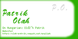patrik olah business card